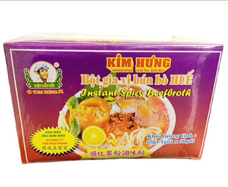 Bột Gia Vị Bún Bò Huế Kim Hưng gói 25g Hộp ( 20 gói x 25g ) Thùng 20 hộp